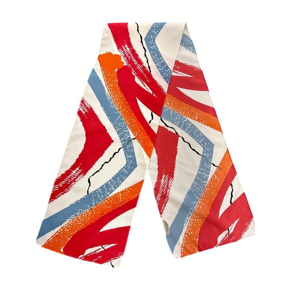 Vintage Avon Abstract Print Scarf 100% Polyester Made In Japan 53.25" Long Headw - Picture 1 of 4